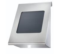 Esotec Applique solaire Shine, Duo Color, batterie, capteur crépusculaire, lampe à enseigne, lampe murale, lampe extérieure, plaque de numéro de maison, acier inoxydable, H=11,5cm, 102116