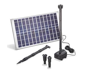 esotec Kit complet de pompe solaire de bassin 25 1250 Pro, pompe d'arrosage, panneau solaire 25 W, fontaine solaire pour extérieur, fontaine d'eau, pompe de fontaine, fonctionnement direct 1,6 m, 1250