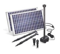 esotec Kit de pompe solaire de bassin 50 1700 Pro, kit complet, pompe arroseur 1700 l/h, piquet de terre, panneau solaire 50 W, fontaine solaire pour extérieur, jeu d'eau, pompe de fontaine, 101916