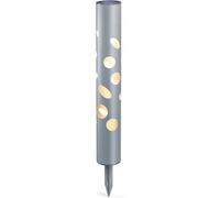 Esotec Lampe solaire LED décorative FantasyLight en aluminium - Couleur de la lumière : blanc chaud 3500 K et blanc froid 6500 K commutable - Dimensions : 70 x 690 mm - Lampe solaire d'extérieur de