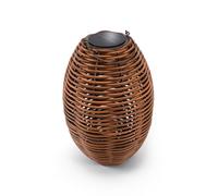 esotec Lampe solaire Victoria 60 en rotin synthétique, port de charge USB-C, fonction CCT, 3 couleurs de lumière, batterie, structure en métal, IP44, résistante aux intempéries, pour l'extérieur