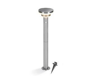 esotec MODENA 85 Lampadaire solaire PIR pour extérieur - Avec détecteur de mouvement PIR - LED - Éclairage de jardin - Décoration de jardin - Batterie en métal IP44 résistant aux intempéries - Argenté