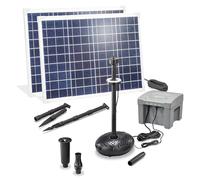 esotec Pompe solaire pour bassin 100/4000, LiFePo4, filtre, pompe d'arrosage 4000 l/h, piquet de terre, modules solaires 100 W, fontaine solaire pour bassin de jardin, 101941