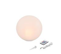 Esotec Siena 20 102890 Boule solaire de jardin, multicolore, 20 cm, télécommande, USB, 16 couleurs, batterie, panneau solaire, piquet de terre, lampe solaire, lampe sphérique, pour extérieur