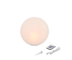 Esotec Siena 20 102890 Boule solaire de jardin, multicolore, 20 cm, télécommande, USB, 16 couleurs, batterie, panneau solaire, piquet de terre, lampe solaire, lampe sphérique, pour extérieur