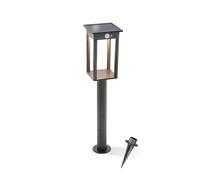 Esotec Termoli 66 102757 Lampe solaire d'extérieur à LED avec détecteur de mouvement Noir Hauteur 65 cm