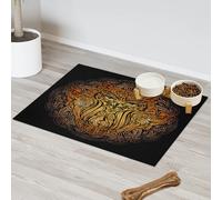 Esoteric Tapis d'alimentation pour chat et chien Motif mandala et hibou ethnique Tapis d'alimentation absorbant Nti-Slip Contiennent les déversements Protège les sols 60,9 x 81,2 cm