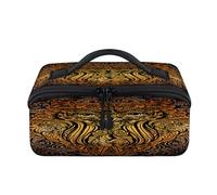 Esoteric Trousse de maquillage de voyage portable Motif hibou Mandala Pochette étanche ouverte plate pour articles de toilette cosmétiques Organiseur de voyage pour homme et femme