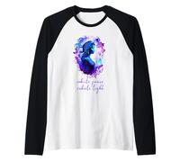 Esoterik Méditation Aquarelle Inhaler Paix Exhaler Yoga Manche Raglan