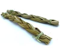 ESOTERRA Foin d'odeur tressé Sweet Grass 10cm - Lot de 2 bâtons - Purificateur et 100% Naturel