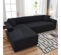 ESOUY Housses de canapé sectionnelles L Housses de canapé Super Extensibles 1 pièces Housses de canapé pour Chaise 2 Places Housse pour Animaux de Compagnie, Noir