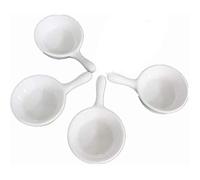 esowemsn Lot de 4 mini ramequins en céramique blanche avec poignée en porcelaine pour sauce soja