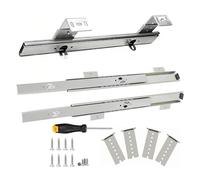 ESOYAWE 2 Pièces Rails Acier Coulisses À Bille 30 35 40cm pour Tiroirs, Plateau De Clavier D'ordinateur, Étagères Coulissante sous Table, Réglage en Hauteur, Glissières Tiroir Lourd À Extension(40cm)