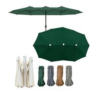 ESOYAWE 460x270cm Auvent De Remplacement pour Parasol Double Face, 12 Baleines Toile De Rechange Housse De Parapluie Imperméable Pare-Soleil en Tissu, pour Jardin, Terrasse, Marché Parasols(Green)