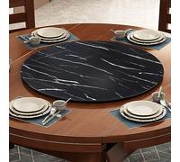 ESOYAWE 50 60 70 80 90 100 Cm Plateau Rotatif en Bois Rond pour La Table À Manger, 360° Rotation Silencieuse Antidérapant Plateau De Service, Grand Lazy Susan Plateau Tournante avec Roulement