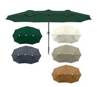 ESOYAWE Rechange Toile De Parasol Double Face pour Jardin Terrasse 460x270cm, 12 Baleines Auvent De Remplacement pour Parasol, Imperméable Polyester Anti-UV Tissu De Rechange pour Parapluie(Green)