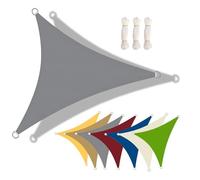 ESOYAWE Voile D'ombrage Triangulaire 3x3x3m 5x5x5m Toile Ombrage Imperméable Anti-UV, Auvent avec Cordes Et Anneau en D, Filet D'Ombrage Pare-Soleil pour Jardin Terrasse Balcon Pergola(Gray,3x3x3m)
