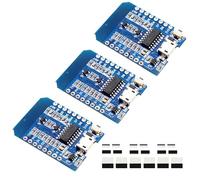 ESP8266 Carte de développement, Mini NodeMCU WiFi ESP8266-12F CH340G WLAN Module avec CH340G, avec port micro USB, compatible avec Arduino(3PCS)