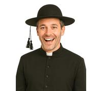 Chapeau curé adulte - Noir - Taille Unique
