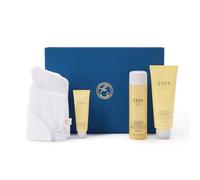 ESPA Rituel de soins capillaires | Comprend un shampooing, un après-shampooing, un masque pour cheveux et cuir chevelu et un enveloppement en coton blanc | Obtenez des cheveux ultra brillants et sains