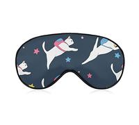 Espace avec sacs à dos colorés Couverture de masque pour les yeux doux pour chats Ombrage efficace Masque de sommeil confortable pour les yeux bandés avec sangle élastique réglable