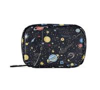 Espace ciel étoilé planète cosmique sacs à pilules réutilisables avec compartiments amovibles organiseur de pilules de jour portable pour sac à main