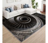 Espace Escalier En Colimaçon Tapis Salon 60 x 90 cm Lavable en Machine | Tapis Illusion D'Optique Architecture 3D Antidérapant Doux pour Chambre, Descente de Lit, Salle a Manger, Bureau, Cuisine
