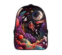 Espace fantastique Sac Pour Ordinateur Portable Décontracté 12 Ans Et Plus Cartable Fille Primaire 2 Compartiment Astronaute 3D Imprimé Sac D'école-16,Garçon Fille Pour Les Voyages Les Affaires