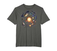 Espace Graphique Système Planétaire Cadeaux Astronaute Planètes T-Shirt Noir Astronaute S