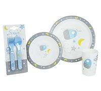 ESPACE LOT VAISSELLE POUR ENFANT AVEC VERRE 220 ML, ASSIETTE CREUSE/BOL Ø 16 CM, ASSIETTE Ø 22 CM ET COUVERTS H.13.5 CM
