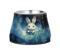 Espace LumièRe Lapin Gamelles AntidéRapantes pour Chiens,Empilables en Acier Inoxydable pour Chiots