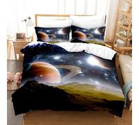 Espace Plan¿¿Te House De Couette X Cm Polyester-Coton Linge De Lit Anti-Allergique Housse De Couette Personne Avec Deux Taies D'oreiller X Cm