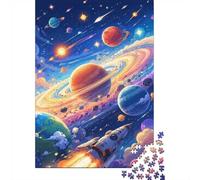 Espace Planète Fusée Puzzle, 1000 Pièces Jeu Intérieur Adulte | 38x26cm Carton, Exercice Mental, Assemblage Facile, Amateurs De Puzzles, Réduction Du Stress