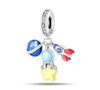 Espace trois - breloque pendentif, breloque bracelet perlé, convient aux bracelets de 3 mm à 4,5 mm