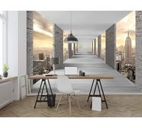 Espace Visuel Architecture Européenne 200(W)X150(H)Cm Papier Peint Mural, 3D Papier Peint Auto-Adhésif Peel And Stick Pour Salon Chambre Tv Fond Bureau Restaurant Motif Chambre Affiches Murale-1574770