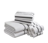 Espaces de confort Coton 8 pieces Bath Serviette de serviette rayee Ultra Soft Hotel Quality Absorbant sec de salle de bain Salle de salle de bai