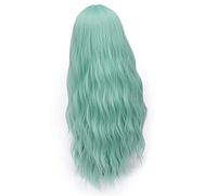 ESPADE Cosplay Wig 70 cm de Long Perruque ondulée Rose Cosplay Perruque Blonde Femme synthétique Naturelle 28 Couleurs Cheveux résistants à la Chaleur 28 Pouces Cyan