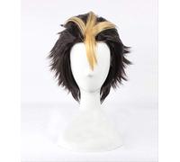 ESPADE Cosplay Wig Anime Haikyu !!Volley-Ball Nishinoya Yuu Perruque de déguisement Cosplay résistante à la Chaleur Brune et Blonde