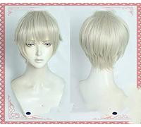ESPADE Cosplay Wig Anime Jujutsu Kaisen Toge Inumaki Cosplay Gris Court résistant à la Chaleur Cheveux synthétiques Halloween Carnaval fête déguisement Perruque
