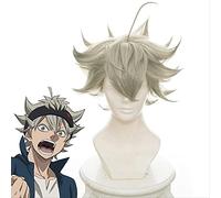 ESPADE Cosplay Wig Asta, Une Herbe Noire à Cinq Feuilles, a écrasé sa Perruque de Cosplay Verte et Grise