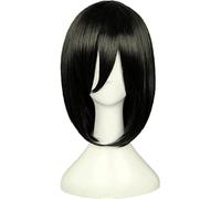 ESPADE Cosplay Wig Attaque sur Titan Mikasa Ackerman Court Bob Noir Cheveux Synthétiques Résistant À La Chaleur Cosplay Costume Perruque
