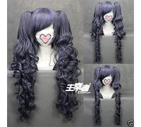 ESPADE Cosplay Wig Black Butler Kuroshitsuji Ciel Phantomhive Perruque Mélange Bleu Gris Cheveux Synthétiques Cosplay Perruques avec Clip Queues De Cheval Amovibles + Bonnet De Perruque