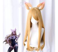 ESPADE Cosplay Wig K/DA KDA équipe féminine LOL Atan Cheveux Longs + Oreille Cosplay Perruque