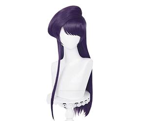 ESPADE Cosplay Wig Komi ne Peut Pas communiquer Komi Shoko Cosplay Perruque Anime Komi-san WA Comyushou Desu Cosplay Violet foncé Longue Femmes Perruque