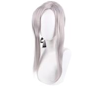 ESPADE Cosplay Wig Owari no Seraph of The End Ferid Bathory 80 cm de Long Gris rosâtre pâle résistant à la Chaleur Cosplay Costume Perruque