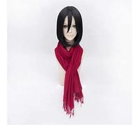 ESPADE Cosplay Wig Perruque Cosplay Attaque sur Titan Levi Perruques Noires Corta Style Femmes Cosplay fête Mode Anime Costume Humain Perruques complètes Mikasa Ackerman