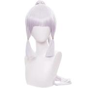 ESPADE Cosplay Wig Perruque Genshin Impact Ayaka Cosplay Perruques Genshin Impact Cosplay Longue Perruque Queue de Cheval résistant à la Chaleur synthétique Jeu de Cheveux
