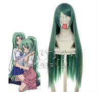ESPADE Cosplay Wig Umineko Quand Ils pleurent Sonosaki/Vert foncé mélange de Lin Cosplay Anime Perruque