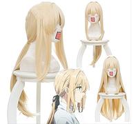 ESPADE Cosplay Wig Violet Jardin éternel Viorite Queue de Cheval Basse/Longs Cheveux raides Cosplay Anime Perruque