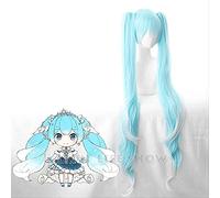 ESPADE Cosplay Wig Vocaloid 2019 Snow Princess Blue Mixed White Ponytails Cosplay Perruques